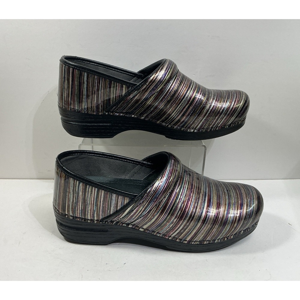 Dansko Womens‎ Professional Clogs Warm Multicolor Stripes Sz 42 US 11.5/12